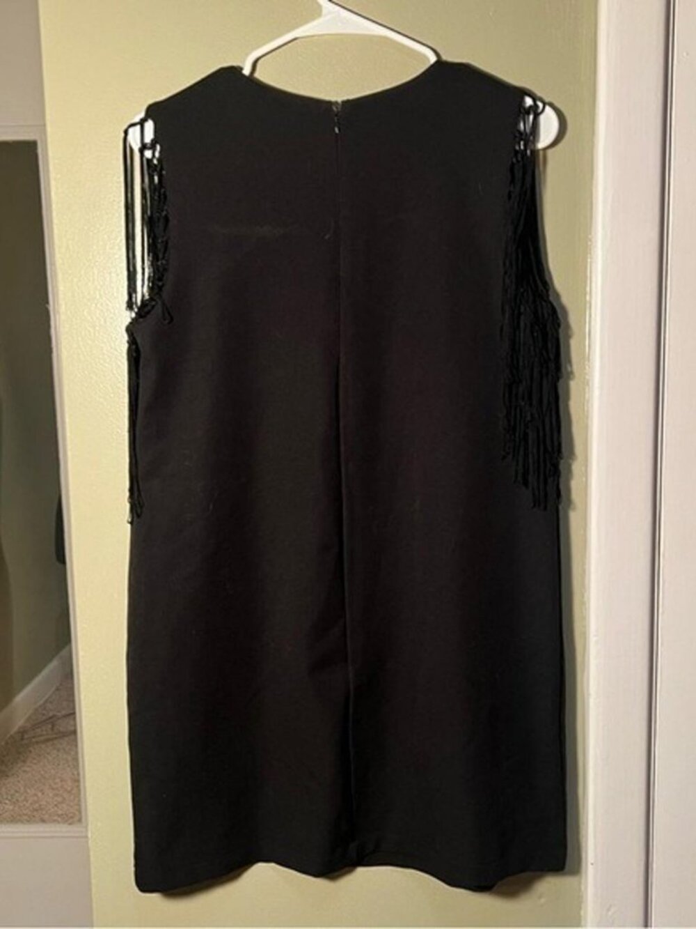 Knotted Fringe-Trim Shift Dress